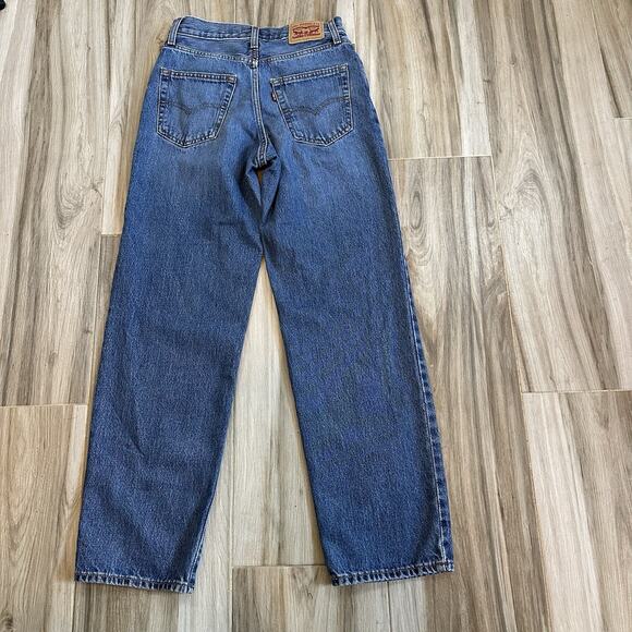 Levi’s Jeans 94 Baggy 26 Wide Leg 100% Cotton Med Wash Denim Blue Staple Preppy - Picture 3 of 9